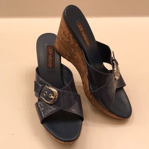 Brighton Summer Wedges - Blue Patent - 8-1/2